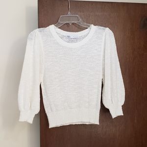 Zara cropped puffy sleeve size L